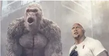  ??  ?? George the gorilla and Dwayne Johnson share a bond in Rampage.