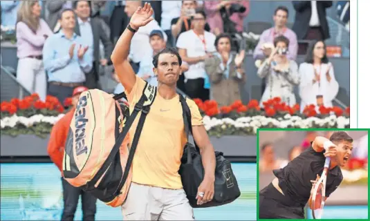  ??  ?? CARA Y CRUZ. Nadal se despidió del Mutua tras perder contra Thiem.