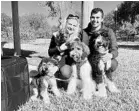  ?? RYAN GILLESPIE/STAFF ?? Felicity and Kamal Boucetla of Mount Dora said bringing their four dogs, Winston, Grayson, Poppy and Gatsby to Sunday’s Brunch with your Pup event was an easy choice. “We love brunch and we obviously have a love of dogs,” Felicity said.