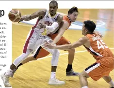  ??  ?? THE BARANGAY GINEBRA SAN MIGUEL KINGS look to stay in top form now that they are in the semifinals of the PBA Commission­er’s Cup.