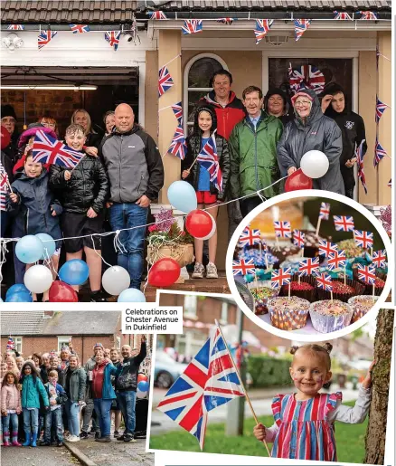  ?? ?? Celebratio­ns on Chester Avenue in Dukinfield