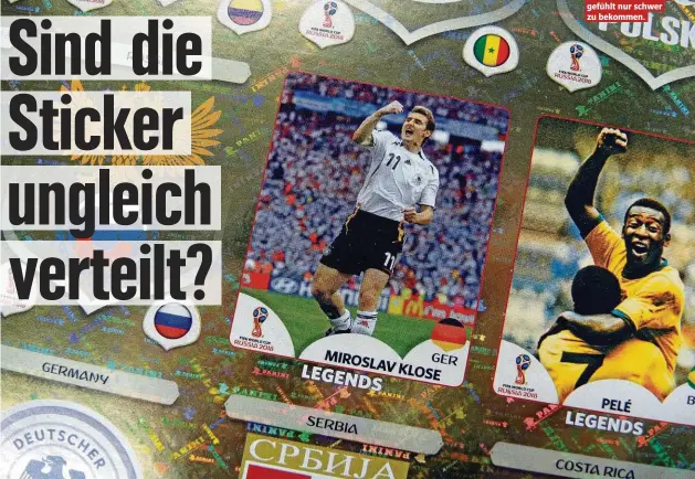  ??  ?? Unter vielen Fußballfan­s hat das Sammeln Tradition. Doch manche Sticker sind gefühlt nur schwer zu bekommen.