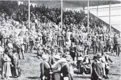  ??  ?? The grandstand and lawn at Wingatui during the Dunedin Jockey Club’s spring meeting. — Otago Witness, 16.10.1918.