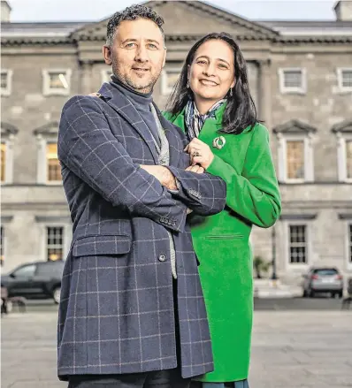  ?? PHOTO: MARK CONDREN ?? Power couple: Green Party deputy leader Catherine Martin and husband, Green TD Francis Noel Duffy, are at the forefront of the coalition talks.