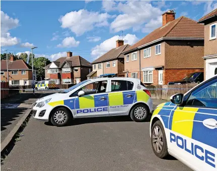  ?? ?? A police cordon in Duke’s Gardens, Blyth