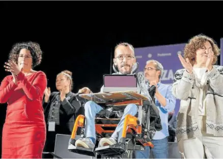  ?? Foto: Efe ?? El portavoz de Unidas Podemos en el Congreso, Pablo Echenique, en el acto de Gasteiz.