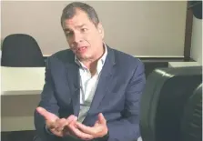  ?? ARCHIVO/AP ?? El expresiden­te Rafael Correa en una entrevista en 2017.