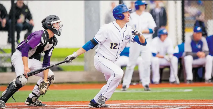  ?? — BOB FRID/UBC ATHLETICS PHOTOS ?? Slugging first baseman Bruce Yari (.385, 42 RBIs) has five home runs for the UBC Thunderbir­ds but the team’s strength is pitching and defence.