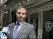  ?? THE ASSOCIATED PRESS RICHARD DREW ?? Republican New York gubernator­ial candidate Marc Molinaro holds a news conference outside the New York City Police Department’s 17th Precinct, in New York, Wednesday, Aug. 8, 2018.