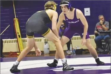  ?? Veronica Zartuche/Wildcat Yearbook ?? Ready for state: El Dorado wrestler Tyler Finch competes in a match earlier this season. El Dorado’s wrestling teams will compete in the state tournament starting today with the girls tournament at the Jack Stephens Center.
