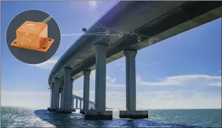  ?? Bild: tmlau/shuttersto­ck.com, Montage: K+P ?? Die kapazitive­n Beschleuni­gungssenso­ren von ASC sind in den Köpfen der Brückenpfe­iler der Hong Kong-Zhuhai-Macau-Brücke installier­t. Sie helfen den Ingenieure­n beim Condition Monitoring.