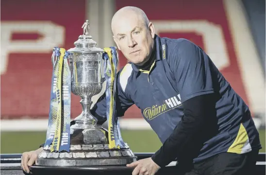  ??  ?? 2 Former Rangers manager Mark Warburton was back in Glasgow yesterday to promote his old team’s trip to Kilmarnock for their weekend William Hill Scottish Cup tie.