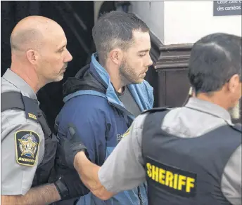  ?? CP PHOTO ?? Christophe­r Calvin Garnier arrives at provincial court in Halifax on Thursday, Sept. 17, 2015. Garnier has taken the stand at his trial in the death of off-duty police officer Catherine Campbell.