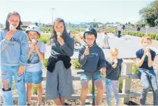  ?? Photo / Alyssa Smith ?? From left: Aja Morresey (13), Lucy Cadman (7), Azaria Cadman- Toopi (9), Talyn Morresey (11), Isla Mae Cadman (4) and Johnny Cadman (9) enjoyed free ice cream.