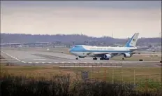  ?? Peter Diana/Post-Gazette ?? Air Force One lands at the Pittsburgh Internatio­nal Airport Wednesday.