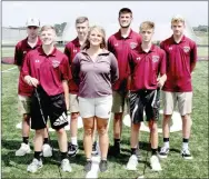  ?? MARK HUMPHREY ENTERPRISE-LEADER ?? Lincoln’s boys golf team (names not in order): features seniors Easton Bounds and Clark Griscom; juniors Weston Massey and Connor Schork; and sophomores Clay Pike, Trey Reed and Lincoln Morphis (not pictured). The Wolves are coached by Emilanne Slammons.