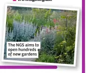  ??  ?? The NGS aims to open hundreds of new gardens