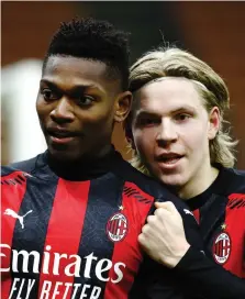  ?? GETTY ?? Leao e Hauge: il Milan è pronto a cedere uno dei due