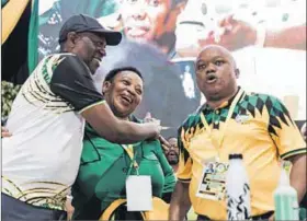  ?? Photo: Rajesh Jantilal ?? Boss: Nomusa Dube-ncube with ANC treasurer Paul Mashatile (left) and former Kwazulu-natal premier Sihle Zikalala (right).