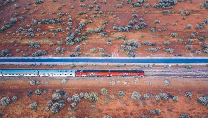  ??  ?? The Ghan is back with journeys between Adelaide and Darwin across Australia’s stunning red centre.