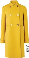  ??  ?? Gold button coat, £325, lkbennett.com