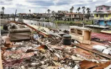  ?? Courtesy of Christy Stewart ?? Hurricane Harvey leveled the Diazes’ home when it made landfall at Rockport in August 2017.