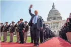  ?? EVAN VUCCI/AP ?? President Donald Trump arrives Tuesday for the 37th annual National Peace Officers Memorial Service on Capitol Hill.