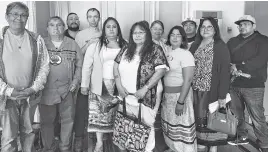  ?? AMY STOODLEY • SPECIAL TO SALTWIRE NETWORK ?? Martha Martin (fifth from left), Chantel Moore’s mother, with Indigenous leaders, elders, family members and supporters.