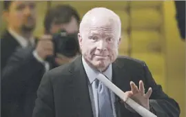  ?? Philipp Guelland European Pressphoto Agency ?? JOHN McCAIN, who turns 81 next month, is serving his sixth term in the Senate. The type of cancer he has is aggressive and can be difficult to treat, experts say.