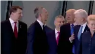  ??  ?? (Left) (Left) US President Donald Trump pushes aside Montenegro Prime Minister Dusko Markovic during a Nato summit.