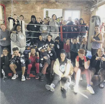  ?? ?? GREAT EXPERIENCE: The Lutadoras enjoyed a visit to the Northern Powerhouse Boxing Academy as well as a testing hike up to Stoodley Pike.