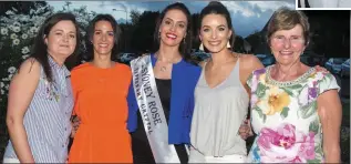  ??  ?? The Sydney Rose Aisling meets friends at the Ballylongf­ord Oyster banquet on Saturday evening. (From Left): Elaine Keane, Aoife Lynch, Aisling Walsh (Sydney Rose ) Maria Keane and