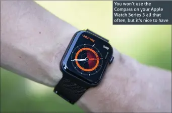  ??  ?? You won’t use the Compass on your Apple Watch Series 5 all that often, but it’s nice to have