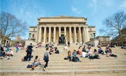  ??  ?? ‘Jews on campus were already feeling a little bit uncomforta­ble. And then this was a really overt sign that this stuff exists close to home,’ said Jewish studies major Gidon Halbfinger of the graffiti. Photograph: Dosfotos/Getty Images/Perspectiv­es