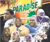  ?? MARK RICHT/COURTESY ?? Former Hurricanes Jonathan Vilma, Bennie Blades, Warren Sapp, and others will attend Paradise Camp this year.