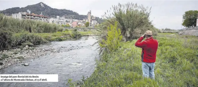  ?? Ferran Nadeu ?? Imatge del parc fluvial del riu Besòs a l’altura de Montcada i Reixac, el 13 d’abril.