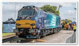  ?? JACK BOSKETT/ RAIL. ?? Direct Rail Services 88004 Pandora bi-mode freight locomotive on display.