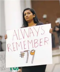  ?? AP ?? Maryland students hold ‘Justice for Jordan’ rally last week on campus.