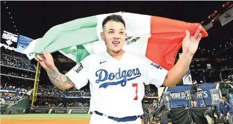  ?? ?? EL LANZADOR de los Dodgers luego de ganar la Serie Mundial de 2020