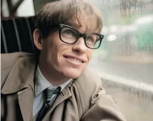  ?? LIAM DANIEL/FOCUS FEATURES/THE ASSOCIATED PRESS ?? Eddie Redmayne’s effort as Stephen Hawking in The Theory of Everything may earn an Oscar nod.