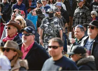  ?? Matthew Busch / Contributo­r ?? Supporters of President Donald Trump gathered Saturday for a rally on legislativ­e priorities held by the Republican Party of Texas at the state Capitol.