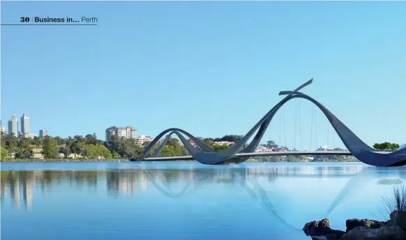  ??  ?? From above: The elegant Swan Bridge; and sail-like Swan Bells Tower