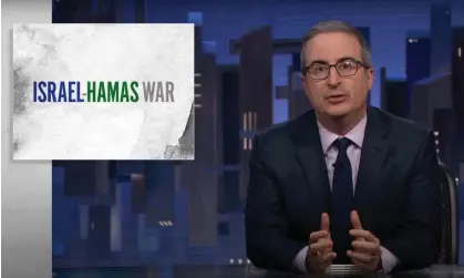  ?? ?? John Oliver on the Israel-Hamas war: ‘Any conversati­on around this has to begin with empathy, or we’re just fucked.’ Photograph: YouTube