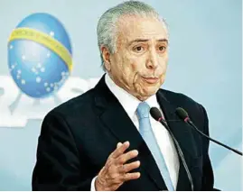  ??  ?? EN PLANALTO. Michel Temer agradeció a los diputados el apoyo a su gestión al frente del gobierno.