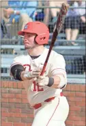  ?? Jeremy Stewart ?? Cedartown’s Eli Barrow watches the ball off of his bat during last week’s game against North Atlanta.