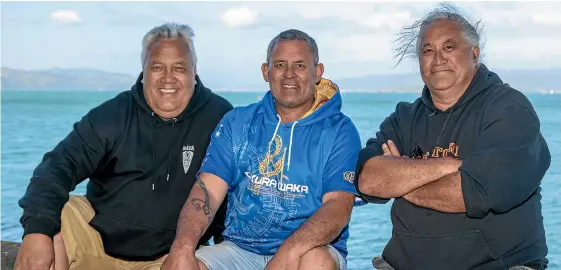  ?? ?? From left, Stanley Conrad, Jacko Thatcher and Hoturoa Barclay-Kerr have been given Creative NZ’s Te Tohu o Te Papa Tongarewa Rongomarae­roa Award for services to Māori arts.