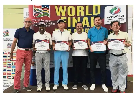  ??  ?? The winners at the World Amateur Golfers Championsh­ip TPC Kuala Lumpur qualifier.