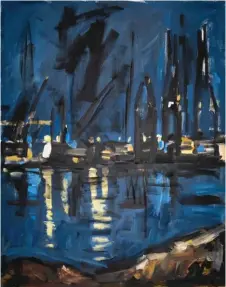  ?? ?? Night Lights (Freeport), oil on canvas 80 x 60 cm