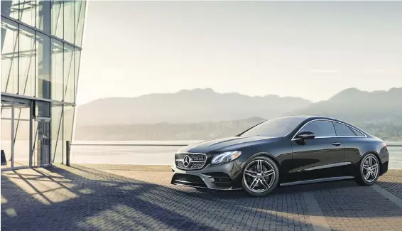  ??  ?? The 2018 Mercedes E400’s elegant styling features a softer sleekness that speaks of its sporting grand touring intentions.