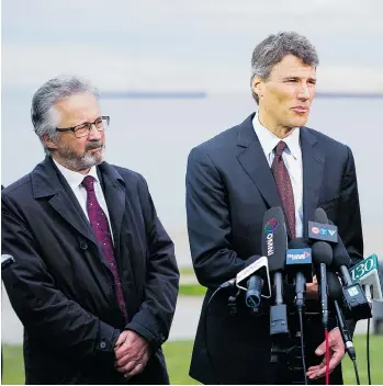 ?? PNG FILES ?? Vancouver city council will consider a motion from Coun. Geoff Meggs, left, asking for data on the short-term rental industry’s impact on the city, and Mayor Gregor Robertson has promised his support.